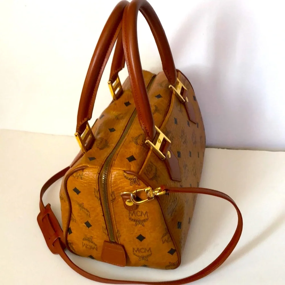 MCM Boston Leather Vintage Boston Shoulder Bag
